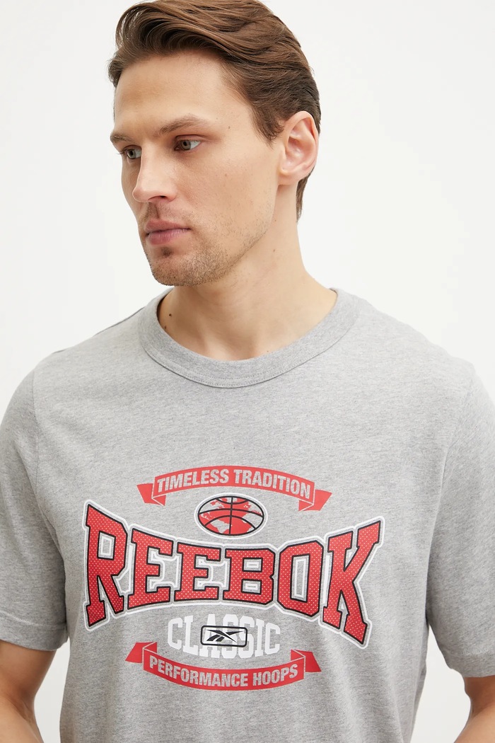 Pamučna majica Reebok Classic siva 100218840