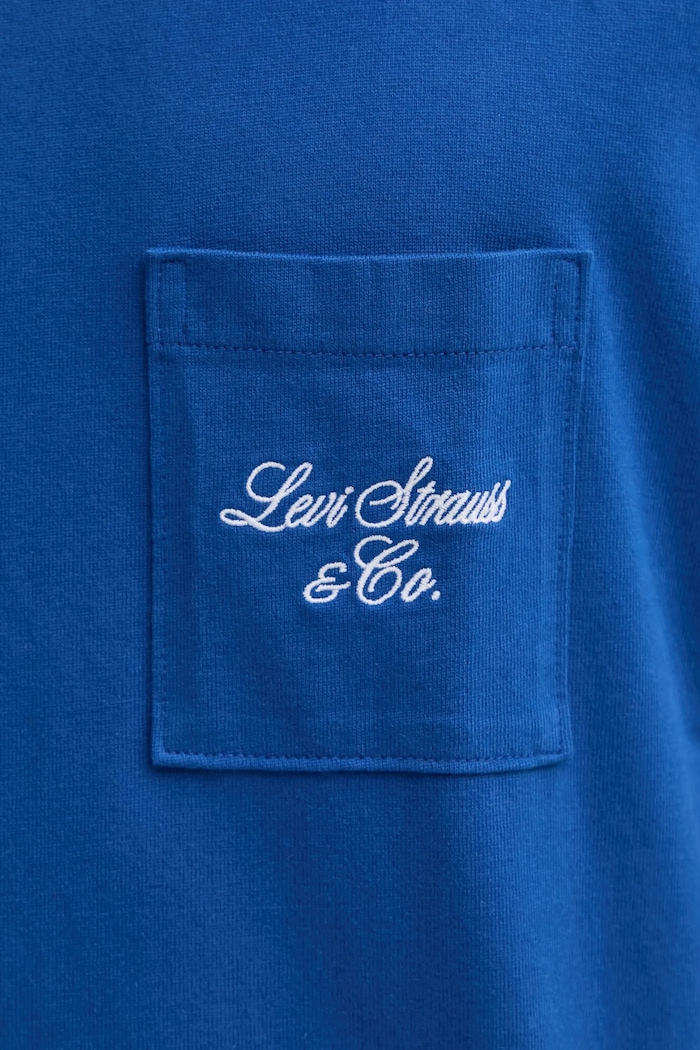 Памучна тениска Levi's HALF SLEEVE GR PCKT T 001MH син