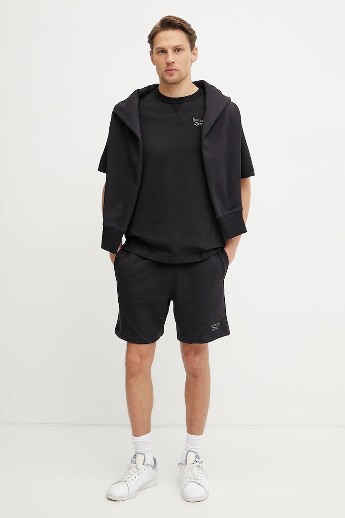 Бавовняна футболка Reebok Classic 100214087 чорний SS25