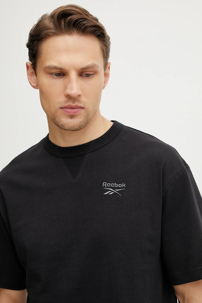 Бавовняна футболка Reebok Classic чорний 100214087