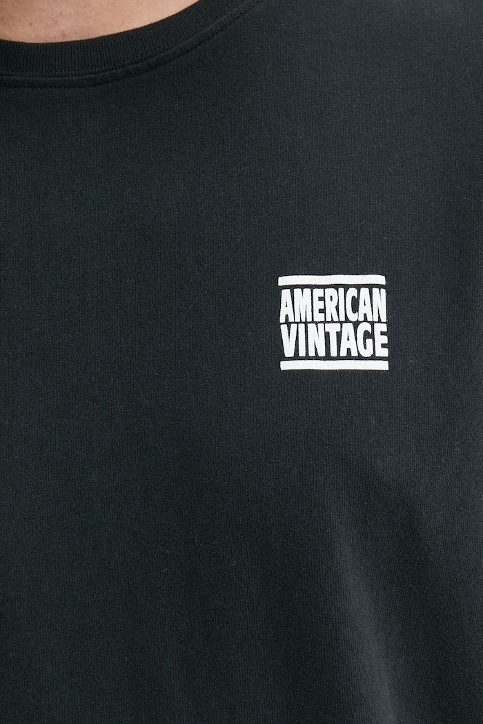 Bavlněné tričko American Vintage MYKO02AE25 černá