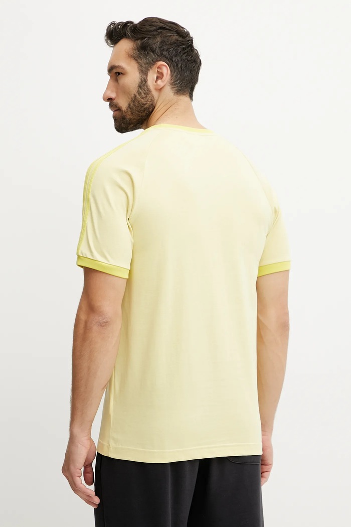 Odzież adidas Originals t-shirt bawełniany 3-Stripes JN7021 żółty