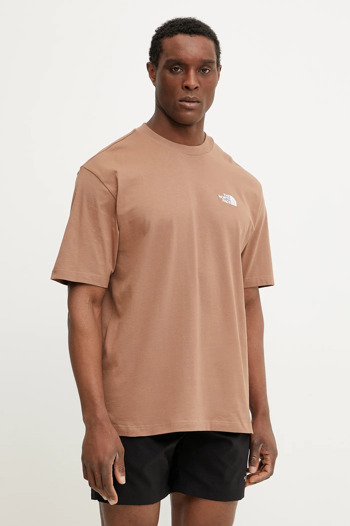 Памучна тениска The North Face Essential свободна кафяв NF0A87NR6IH1