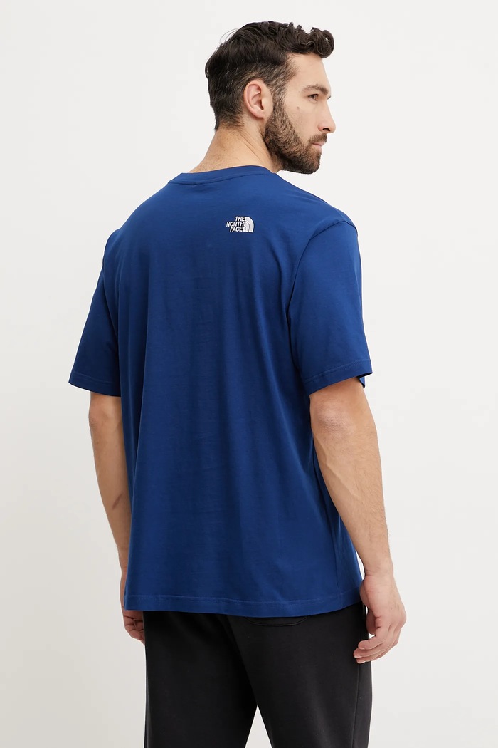 Ruházat The North Face pamut póló Essential NF0A87NRD1R1 sötétkék