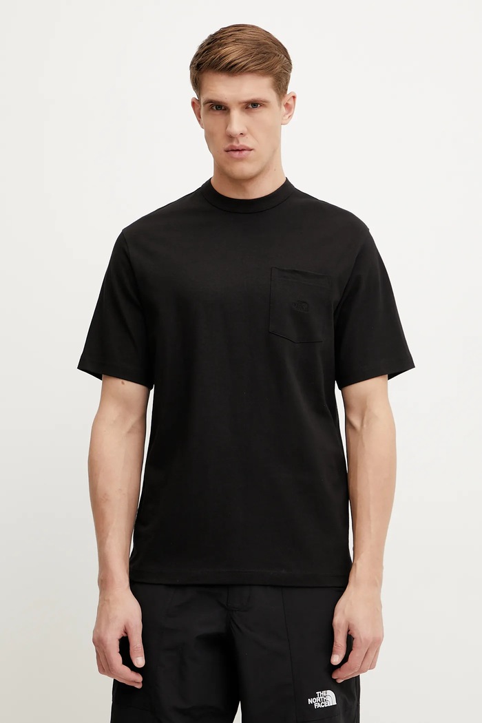 Памучна тениска The North Face Dome Relaxed свободна черен NF0A8C3PJK31
