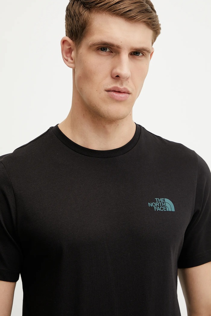 The North Face t-shirt bawełniany Tailgrid Infill czarny NF0A8C4U9431