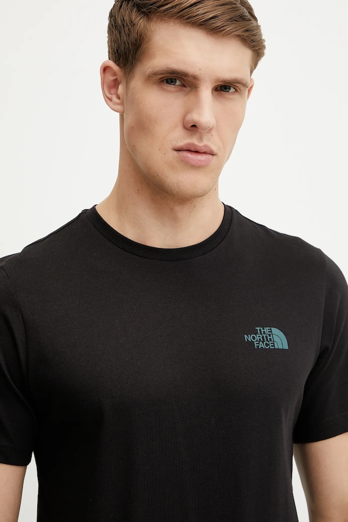 The North Face t-shirt bawełniany Tailgrid Infill czarny NF0A8C4U9431