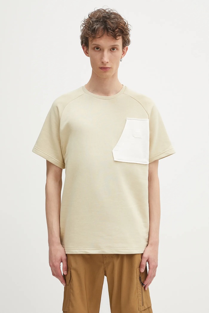 The North Face t-shirt Terry Relaxed all-over print beige NF0A8C283X41