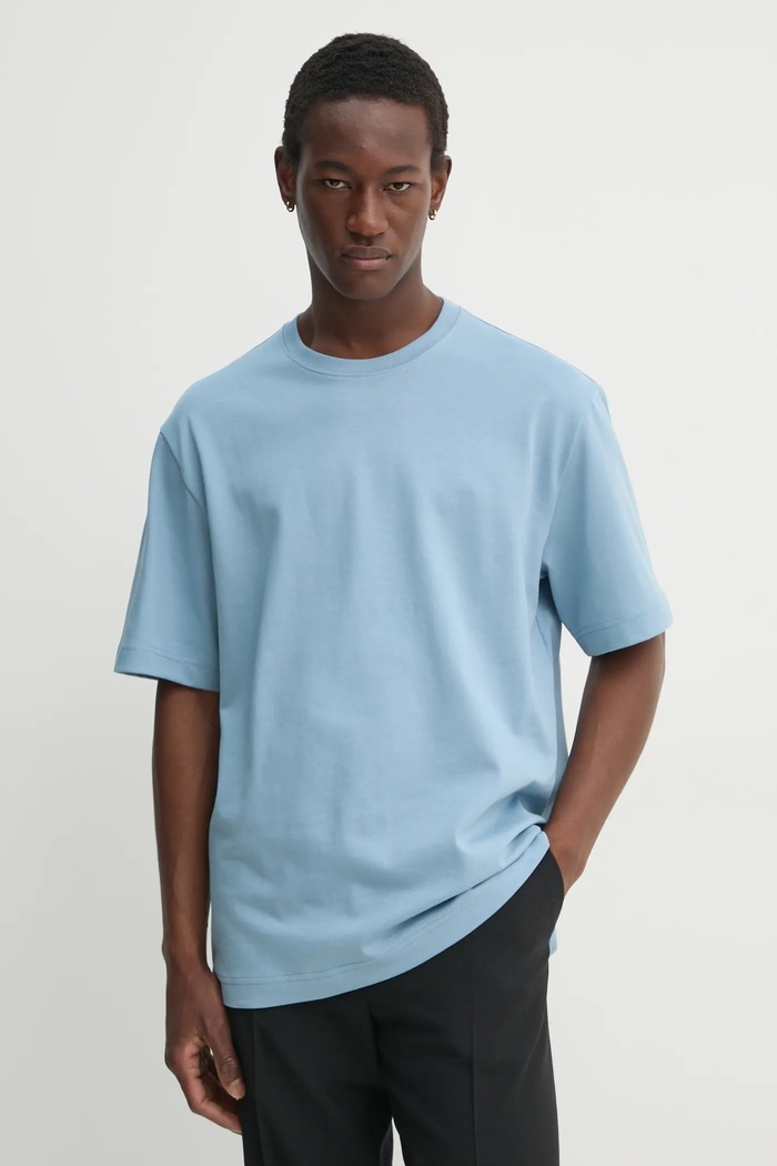 Filippa K tricou din bumbac uni albastru 29040.FK