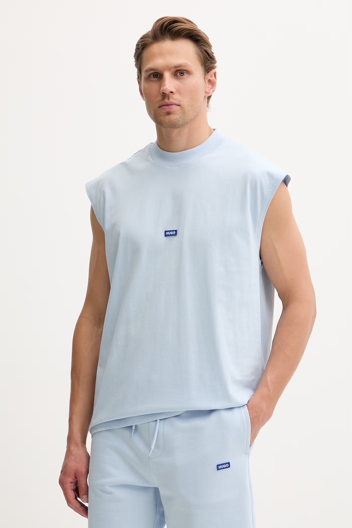 HUGO Blue top férfi pamut Navertz kék 50509773