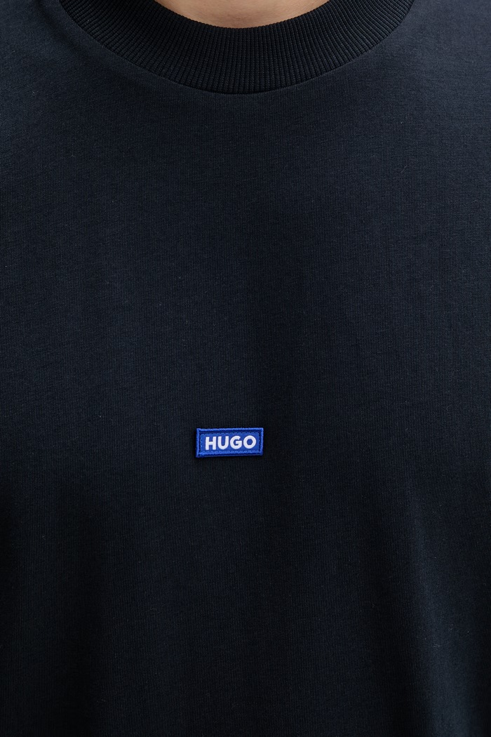 HUGO Blue top męski bawełniany Navertz 50509773 granatowy
