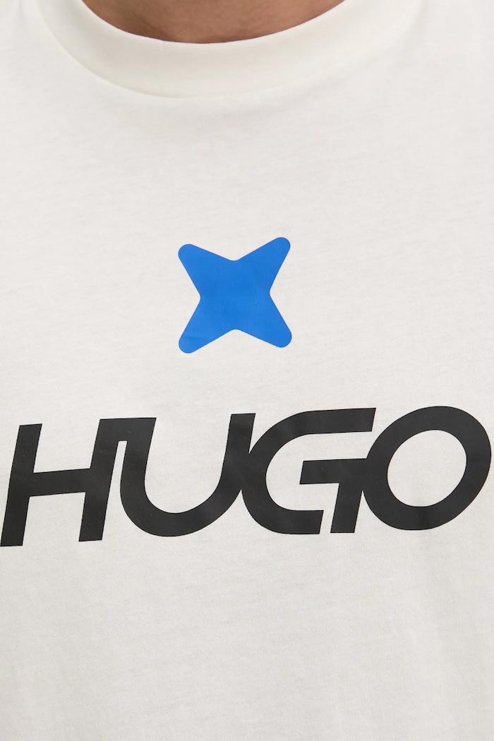 Hugo Blue t-shirt bawełniany 50542934 beżowy