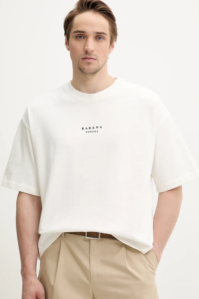 Pamučna majica BARENA VENEZIA Camicia Mola bijela TSU5107.2713