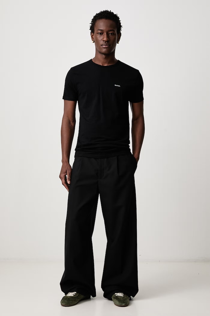 Paul Smith T-shirt basic męski bawełniany 3-pack M1A.389.M3PK czarny AW25