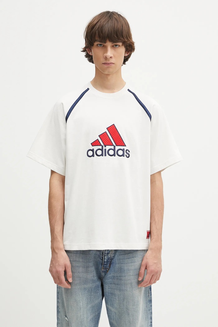 adidas Originals t-shirt bawełniany Badge Tee aplikacja biały IM7840