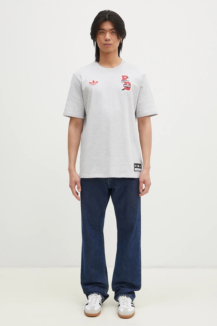 Хлопковая футболка adidas Performance FC Bayern Muenchen VRCT T-shirt JL6112 серый