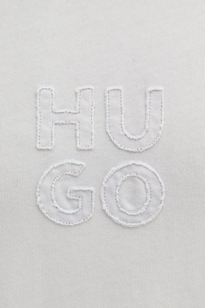 T-shirt bawełniany HUGO 50535302 biały