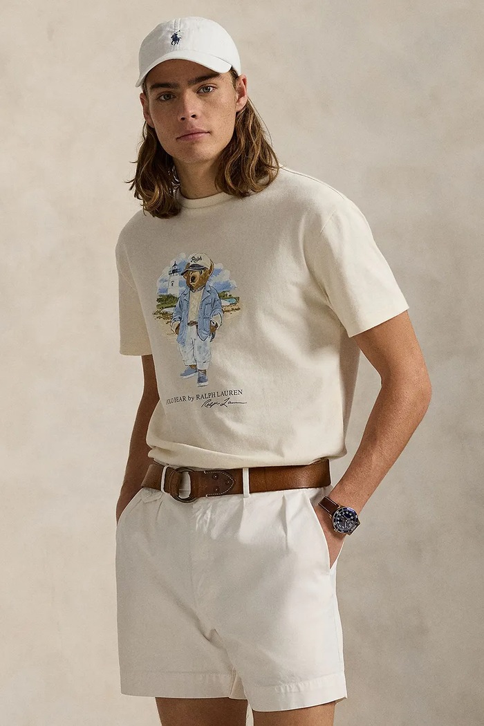 Βαμβακερό μπλουζάκι Polo Ralph Lauren βαμβάκι λευκό 710969630