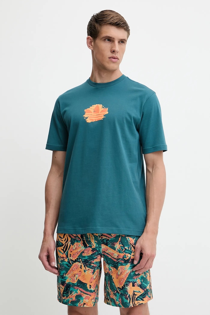 adidas Originals pamut póló Graphic Tee pamut türkiz KC4940