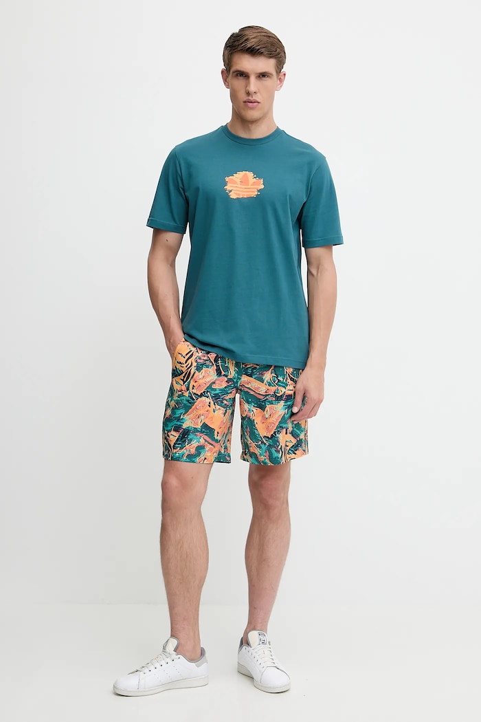 adidas Originals pamut póló Graphic Tee KC4940 türkiz SS25