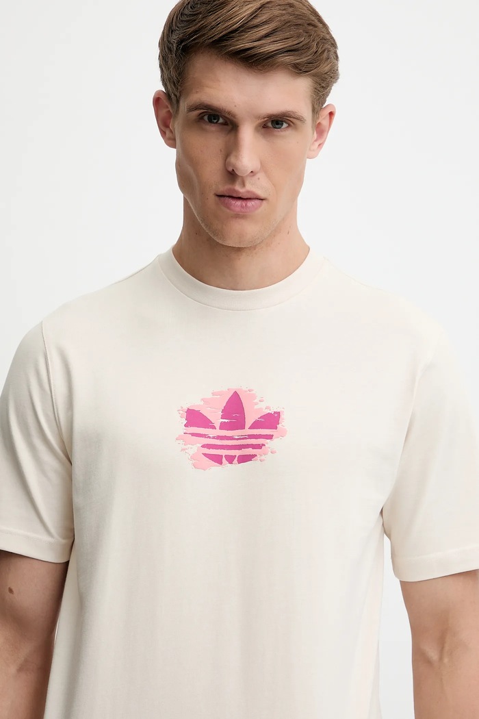 adidas Originals pamut póló Graphic Tee bézs KC4943