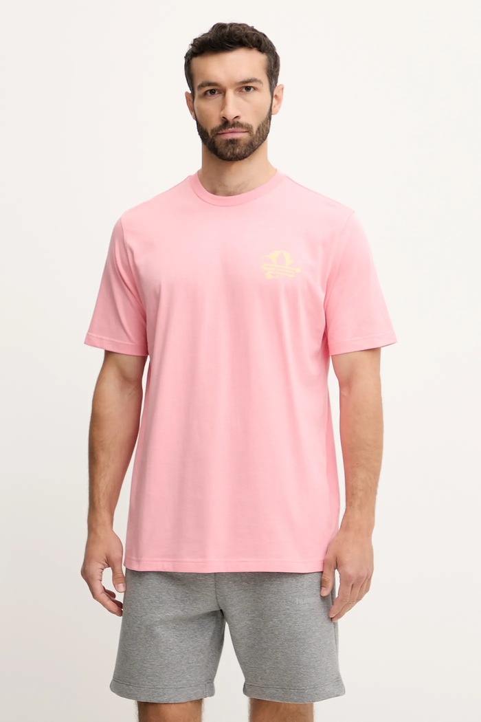 Bavlněné tričko adidas Originals Graphic Tee kulatý růžová KC4957