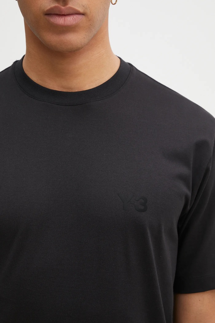 Y-3 tricou din bumbac Regular Short Sleeve Tee negru IW0066