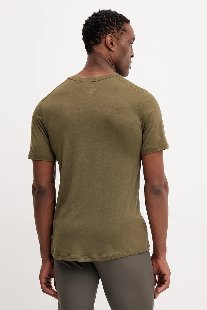 Odzież Fjallraven t-shirt sportowy Abisko Wool Classic F84117 zielony