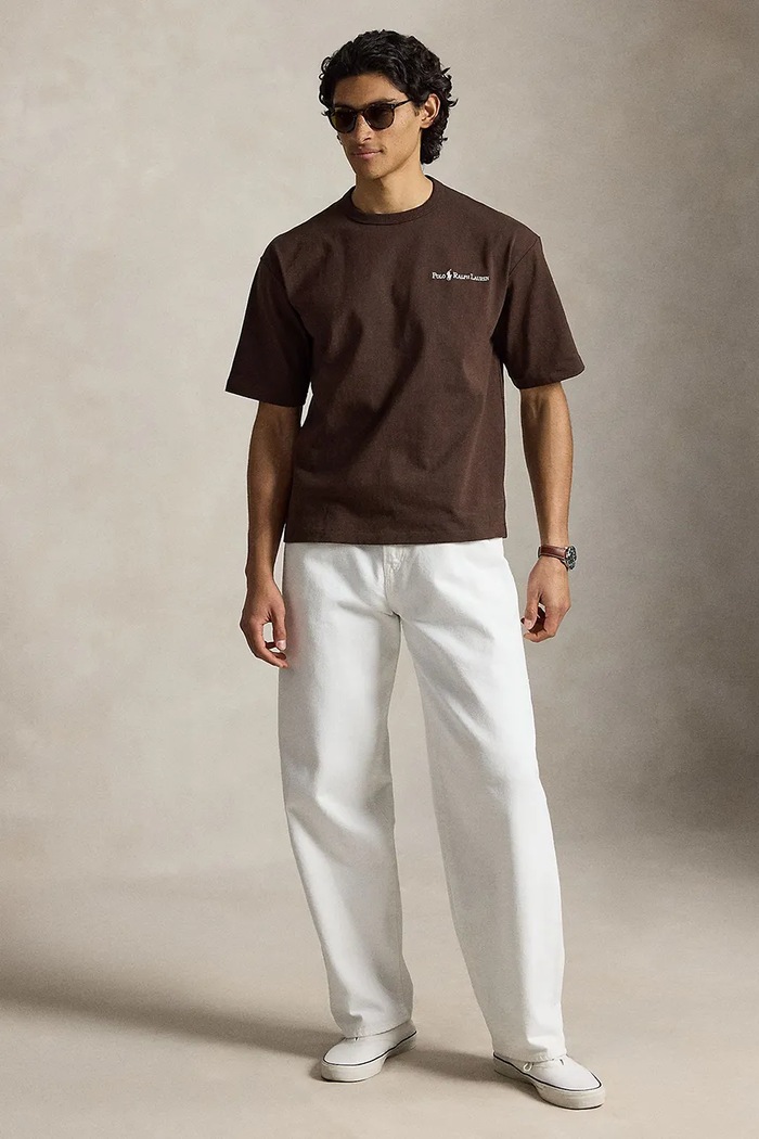 Ρούχα Polo Ralph Lauren t-shirt ανδρικό βαμβακερό Tee 710964714 καφέ