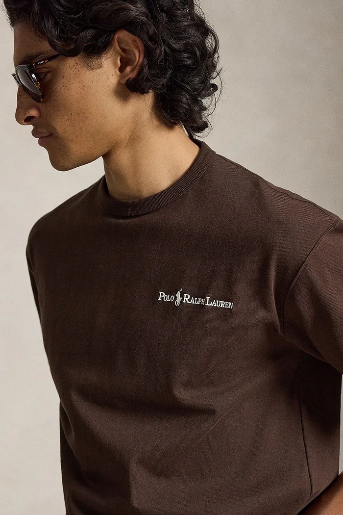 Polo Ralph Lauren t-shirt ανδρικό βαμβακερό Tee καφέ 710964714