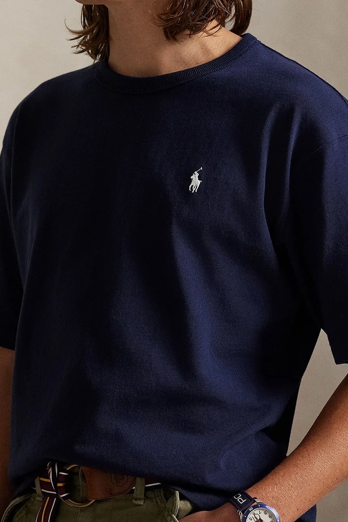 Βαμβακερό μπλουζάκι Polo Ralph Lauren Tee σκούρο μπλε 710964716
