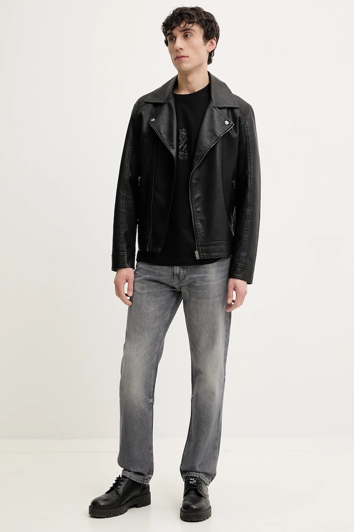 HUGO T-shirt bawełniany 50538246 czarny SS25