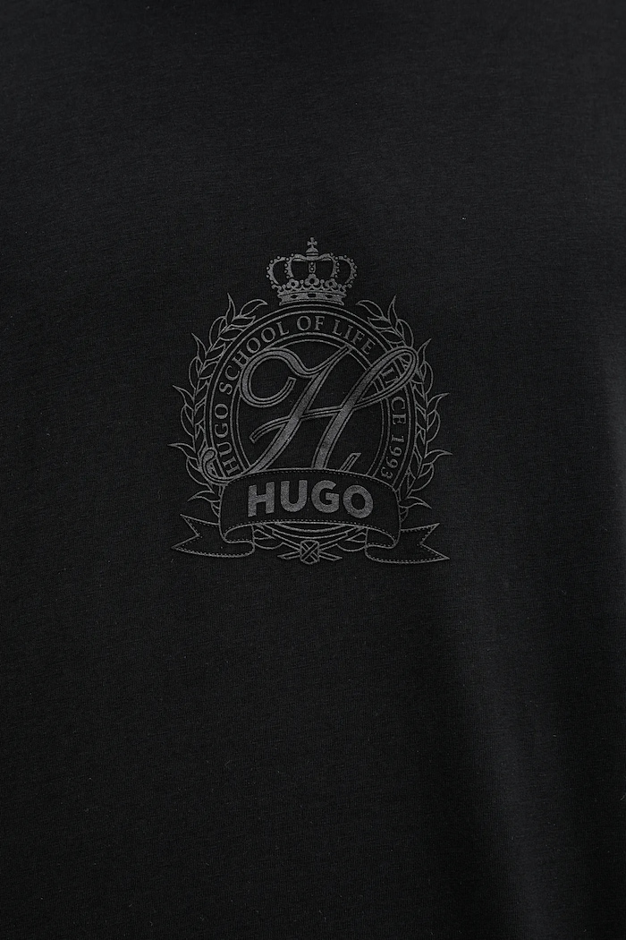 T-shirt bawełniany HUGO czarny 50538246