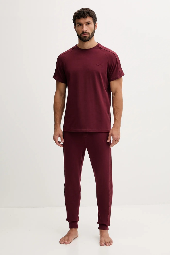 HUGO póló otthoni viseletre 50540912 burgundia AW25
