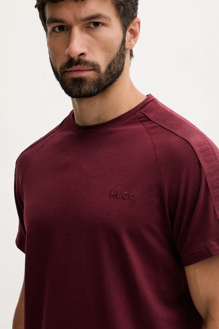 HUGO póló otthoni viseletre burgundia 50540912