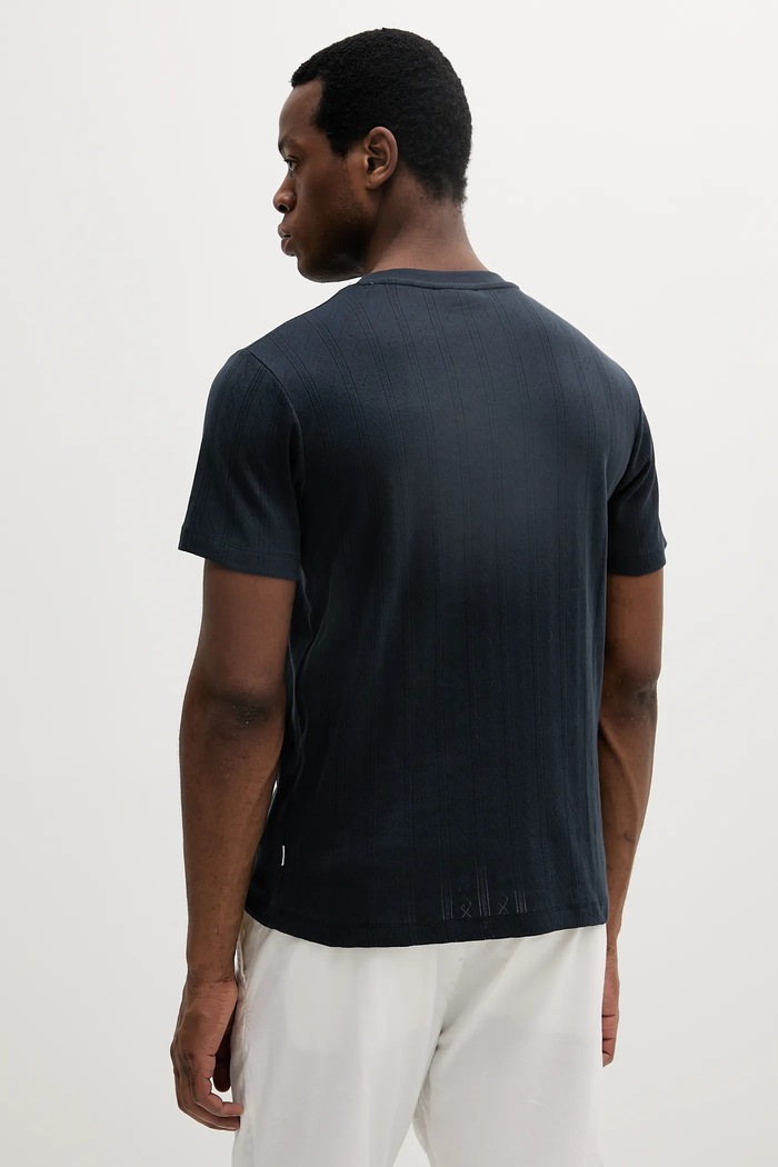 Odzież Lindbergh t-shirt bawełniany 30.400315.NAVY granatowy