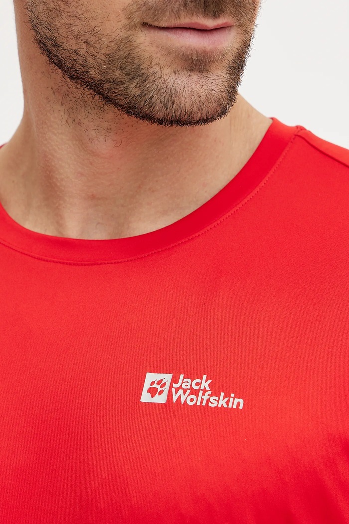 Tricou pentru trekking pentru bărbați Tech Jack Wolfskin rosu A63293