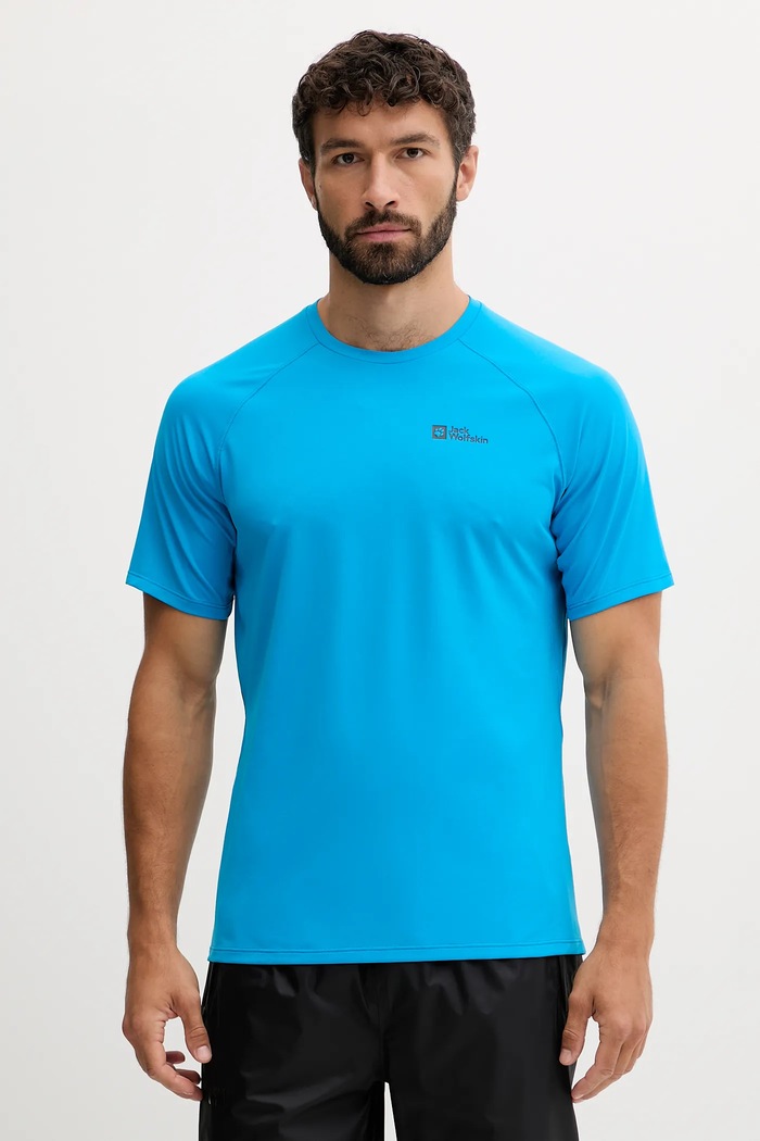 Jack Wolfskin sportos póló Prelight Swift sima kék A63800