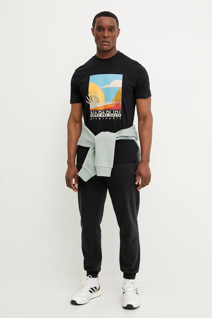 Napapijri t-shirt bawełniany S-Arbia NP0A4IE39411 czarny SS25