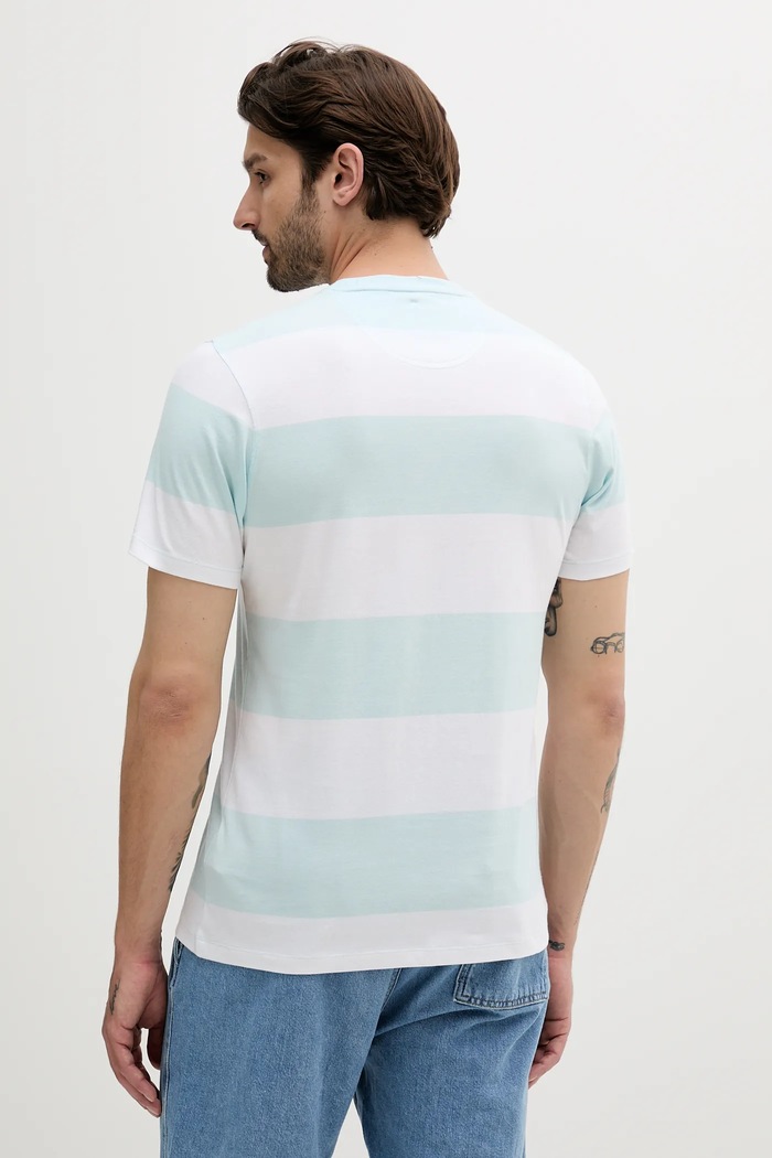 Odzież Barbour t-shirt bawełniany Whalton Stripe T-Shirt MTS1255 niebieski