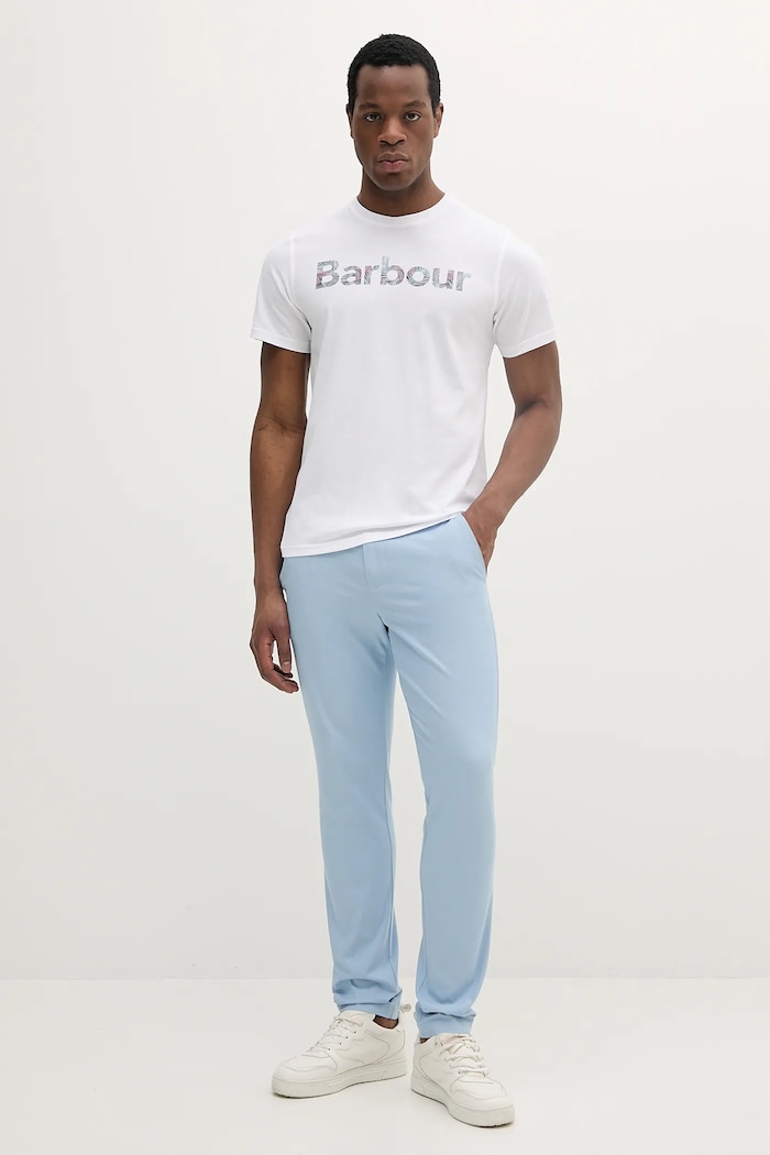 Bavlněné tričko Barbour Devon Graphic T-Shirt MTS1391 bílá SS25