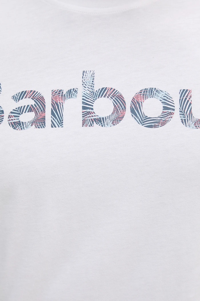 Bavlněné tričko Barbour Devon Graphic T-Shirt MTS1391 bílá