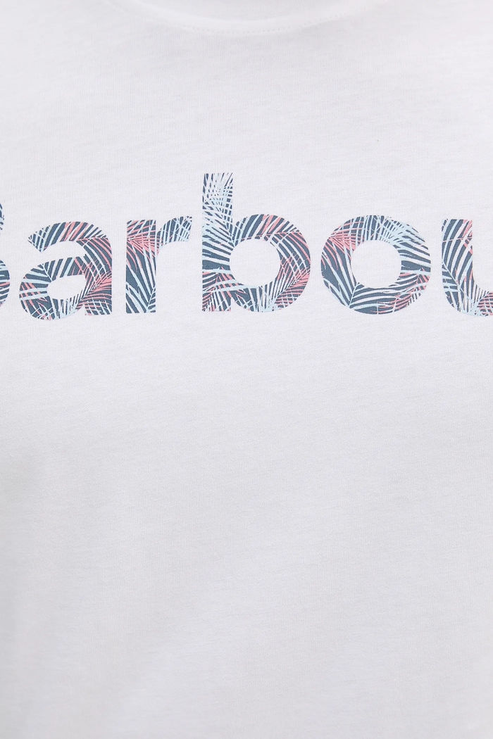 Bavlněné tričko Barbour Devon Graphic T-Shirt MTS1391 bílá