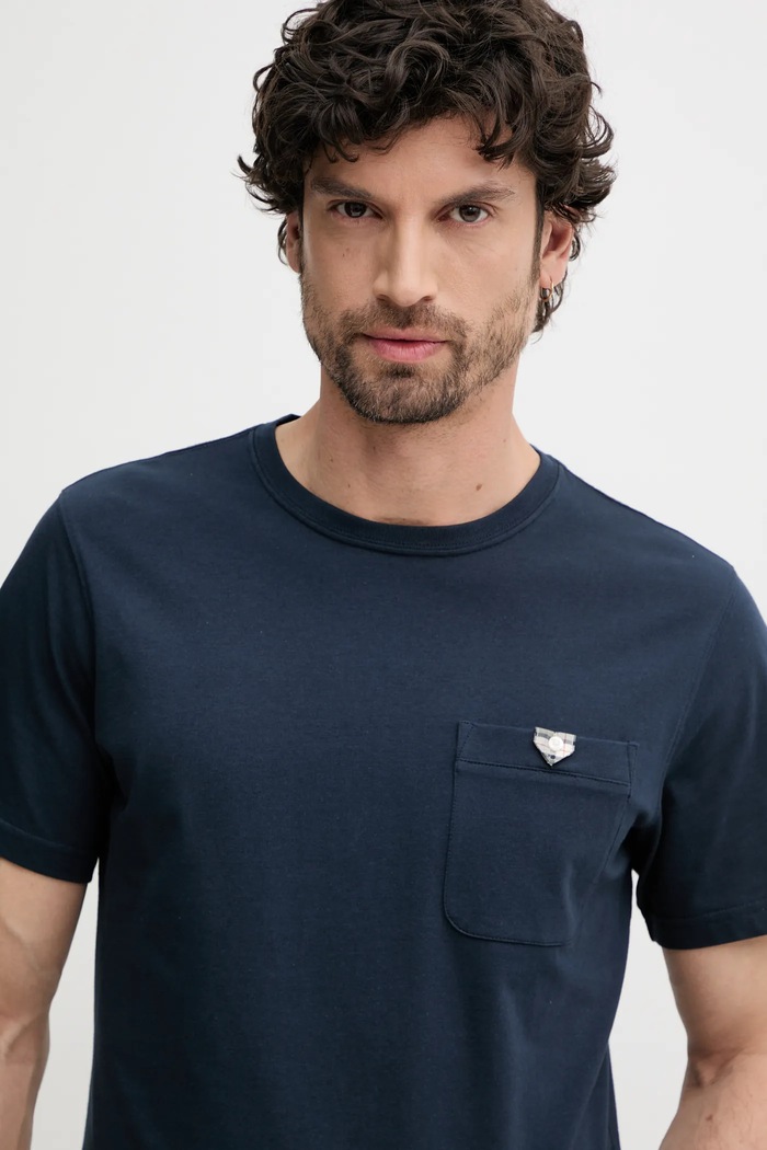 Bavlněné tričko Barbour Tothill Tailored Fit T-Shirt námořnická modř MTS1419