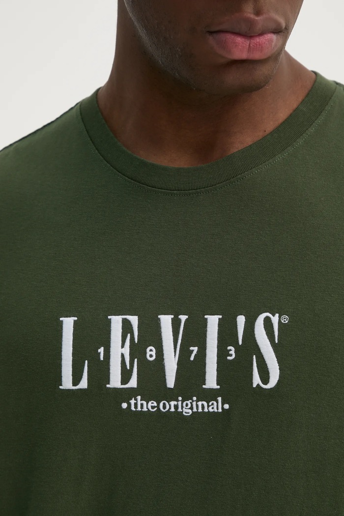 Levi's t-shirt bawełniany SS RELAXED FIT TEE 16143.1676 zielony