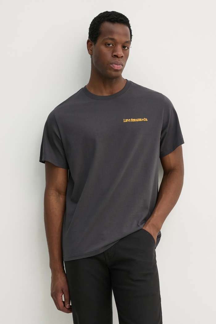Oblečení Bavlněné tričko Levi's SS RELAXED FIT TEE 16143.1947 šedá