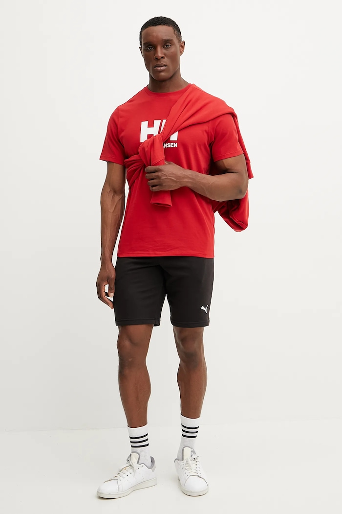 Βαμβακερό μπλουζάκι Helly Hansen HH LOGO 54596 κόκκινο SS26