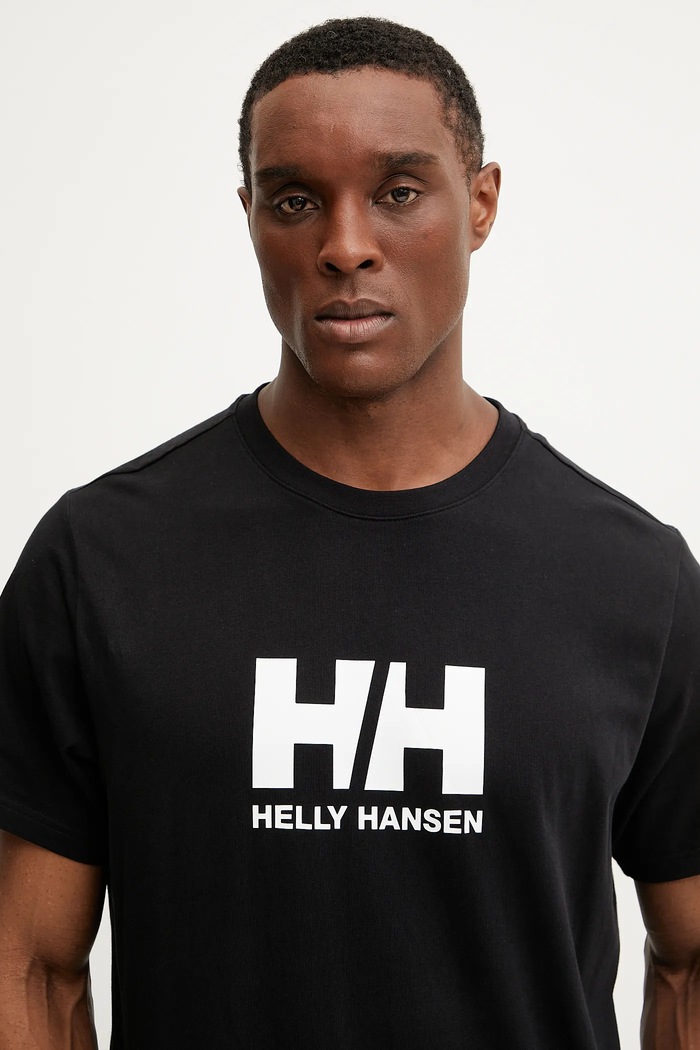 Памучна тениска Helly Hansen HH LOGO черен 54596