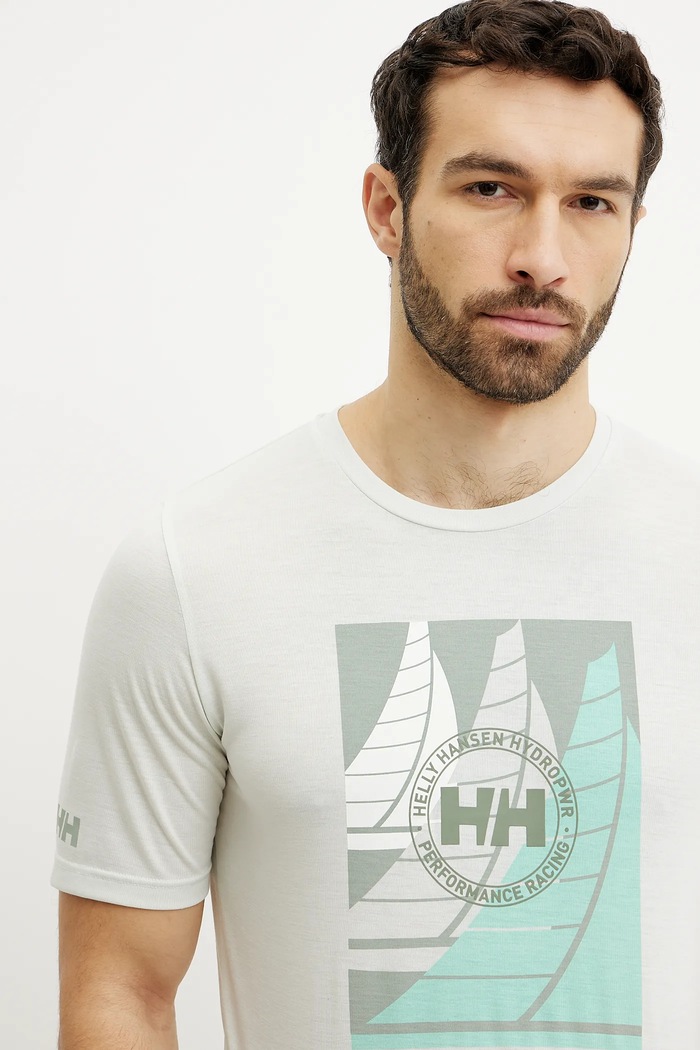 Helly Hansen t-shirt sportowy Race Graphic zielony 34419