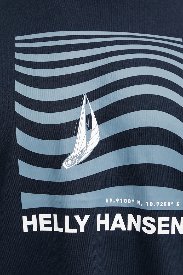 Bavlnené tričko Helly Hansen SHORELINE tmavomodrá 54601